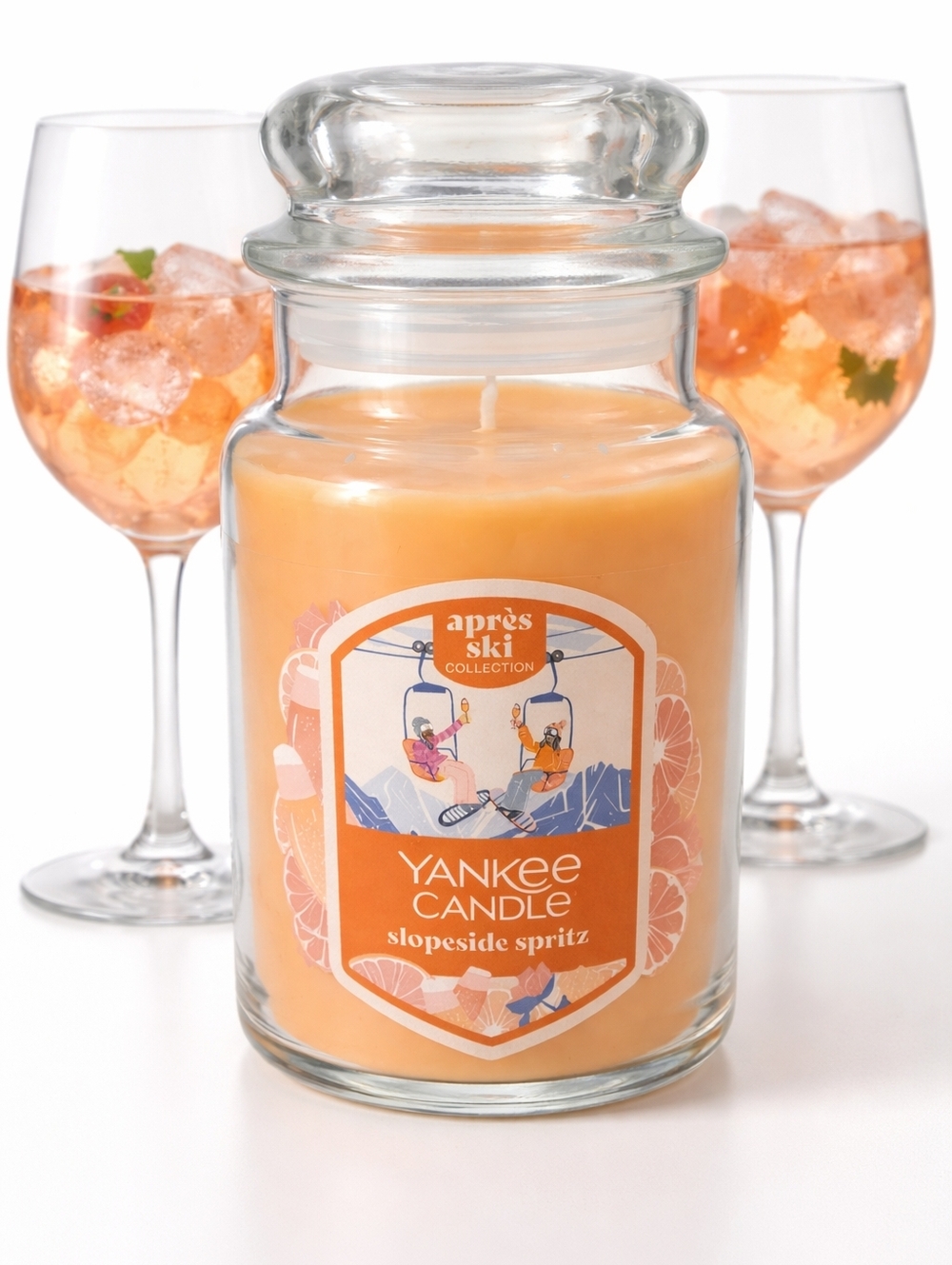 Yankee Candle Aprés Ski Slopeside Spritz - Orange Wax Jar, Single wick.